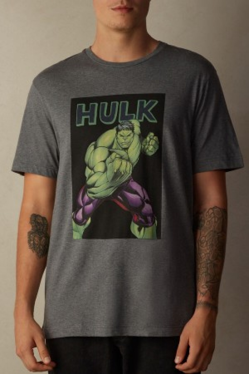 Intimissimi Hulk Print T-shirt Donkergrijs | ZBEMJ21456