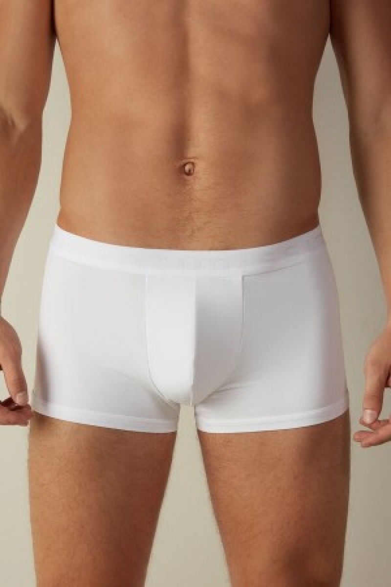 Intimissimi Microfiber Logo Boxer Shorts Wit | GBEEC98631