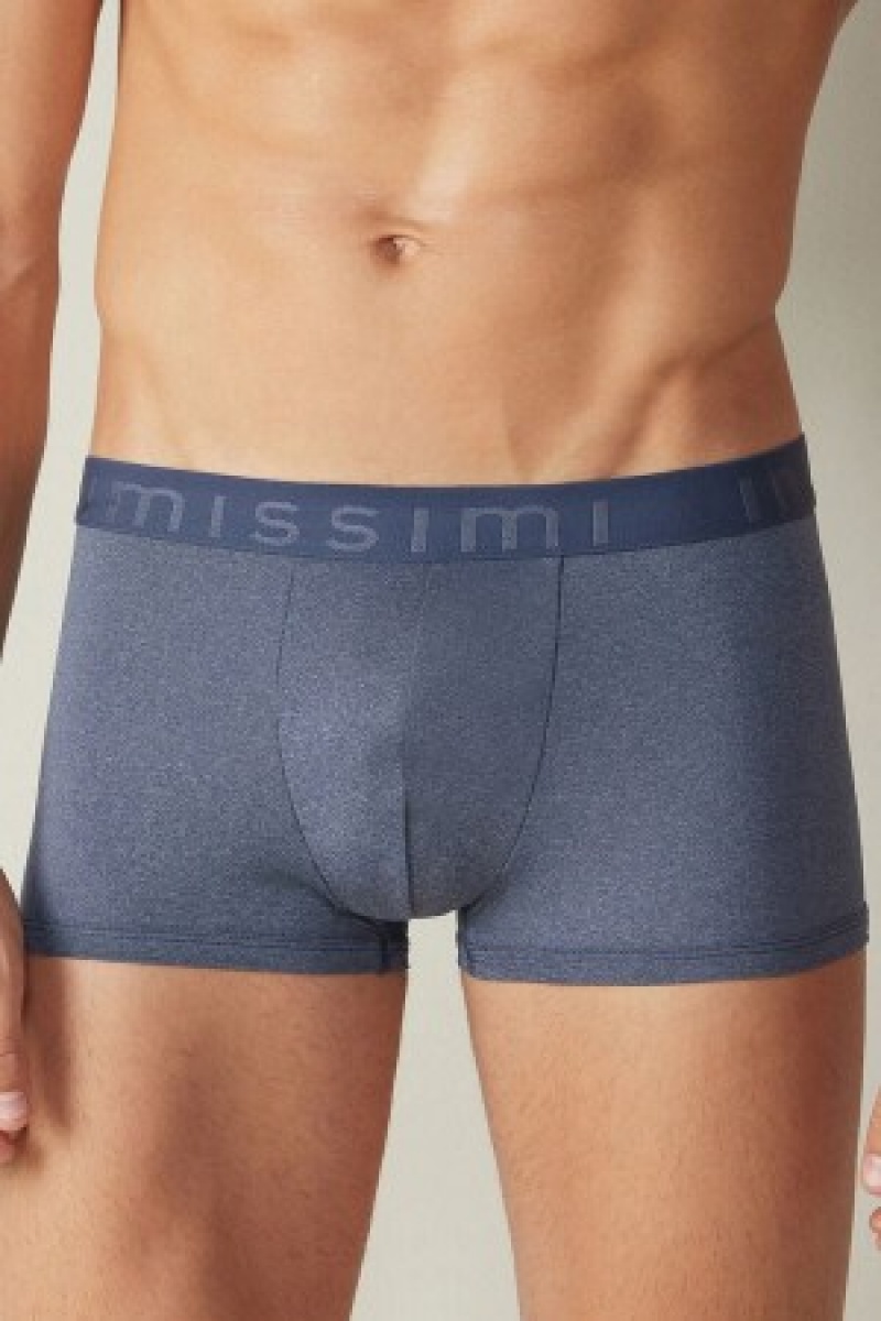 Intimissimi Microfiber Logo Boxer Shorts Blauw | PBEER25137