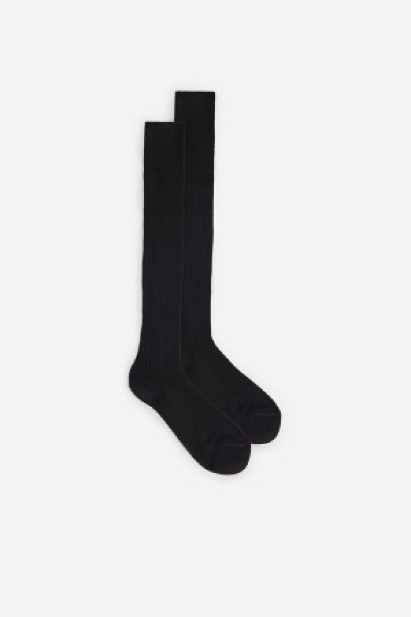 Intimissimi Hoge Geribbeld Egyptian Katoenen Socks Grijs | TBEWZ66105