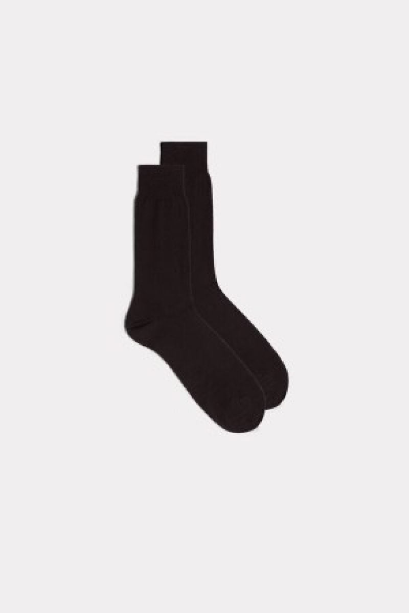 Intimissimi Kort Sateen Egyptian Katoenen Socks Bruin | ZBEMJ36791