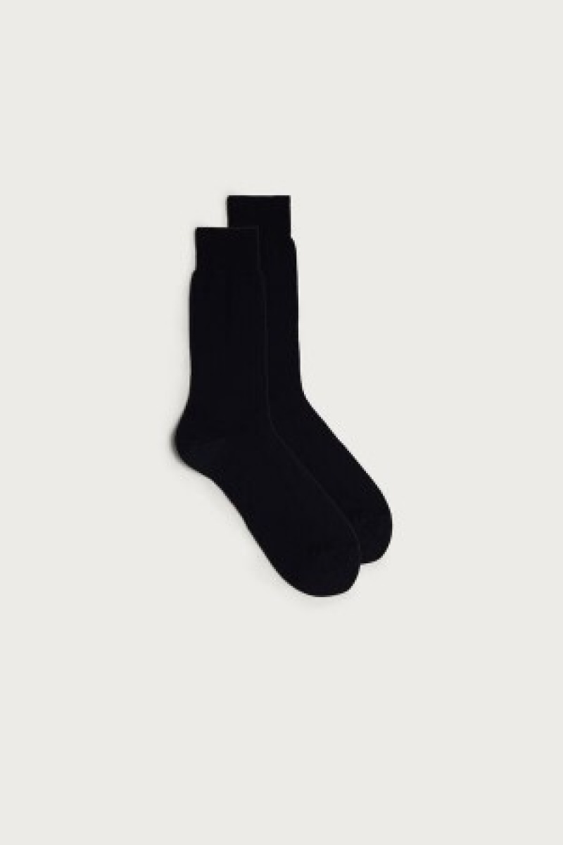 Intimissimi Kort Sateen Egyptian Katoenen Socks Blauw | UBETG92084