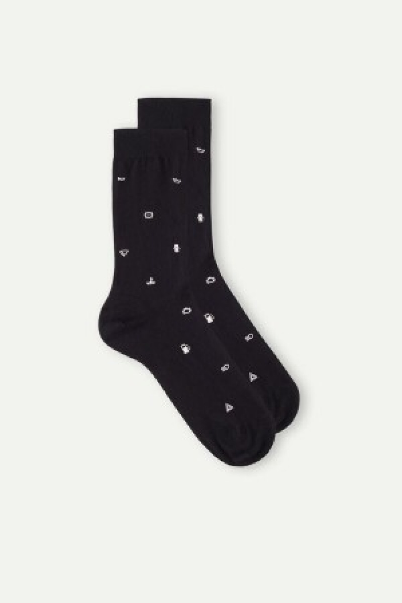 Intimissimi Kort Socks in Patterned Katoenen Zwart | BEICD72477