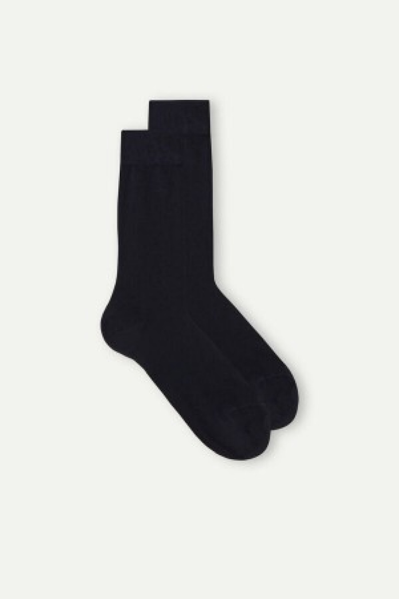 Intimissimi Kort Socks in Stretch Supima® Katoenen Blauw | ZBENQ98134