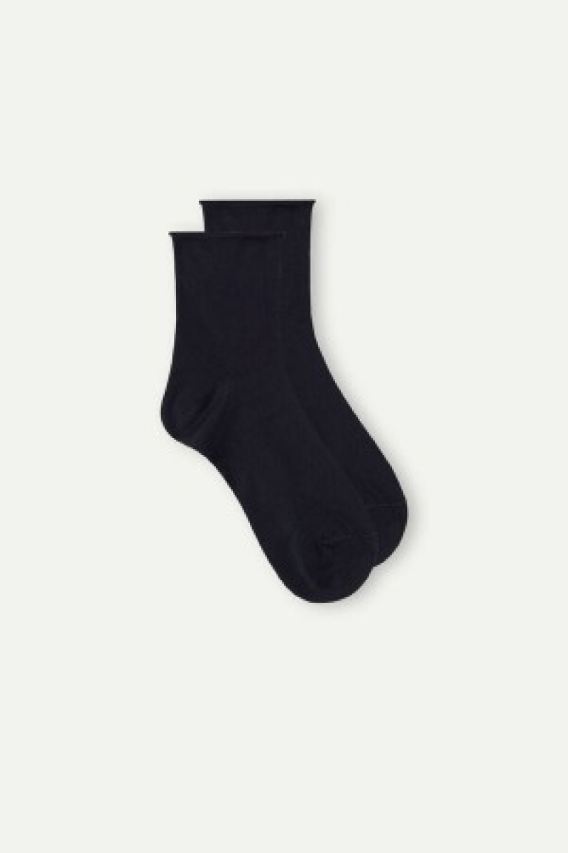 Intimissimi Kort Socks in Stretch Supima® Katoenen Blauw | BEDYB29063