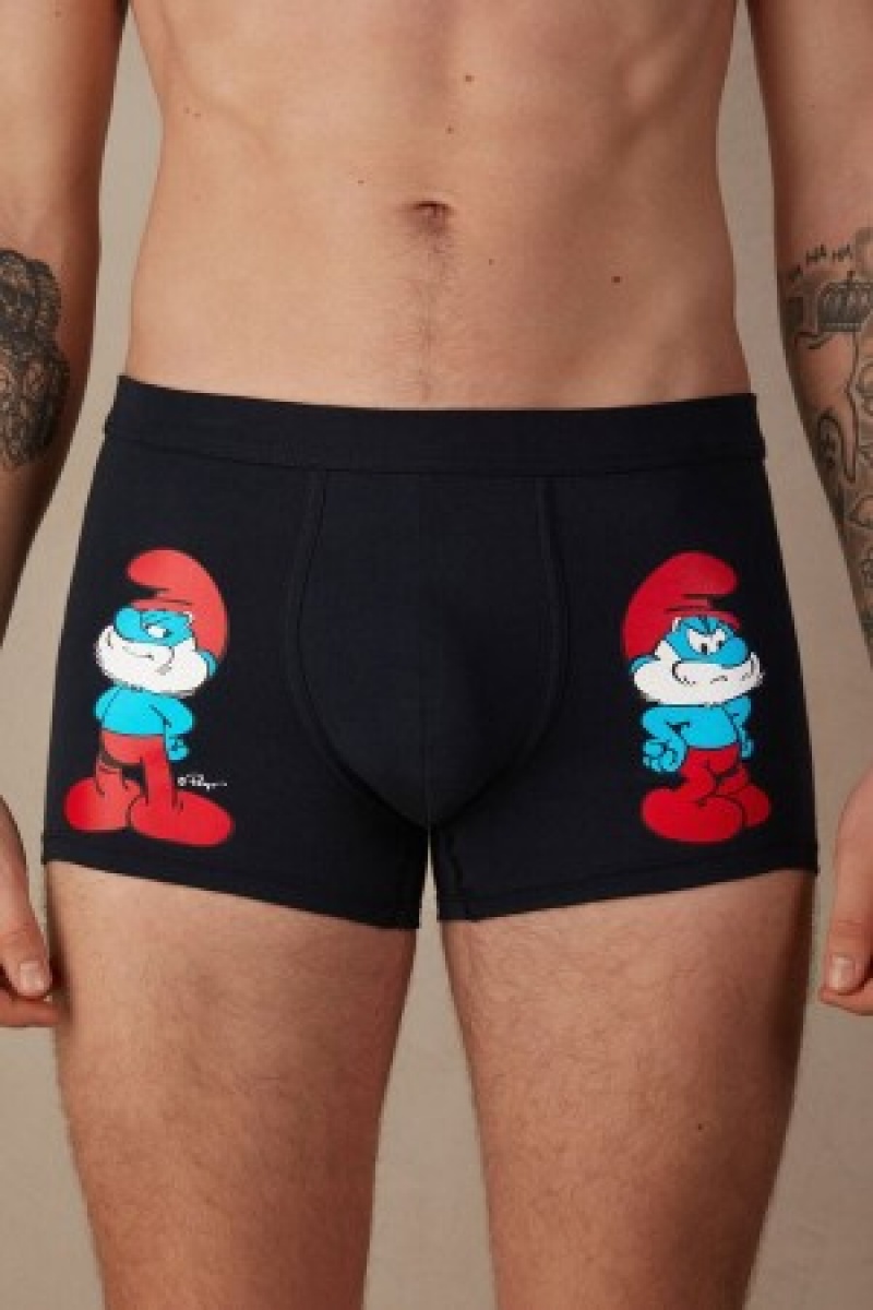 Intimissimi Papa Smurf Boxers in Stretch Supima® Katoenen Blauw | BEDYB28691