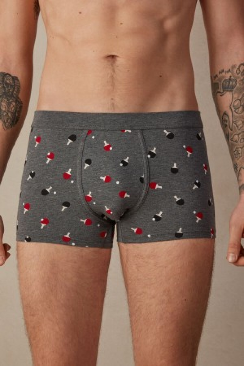 Intimissimi Ping Pong Boxers in Stretch Supima® Katoenen Grijs | BEQCS18886