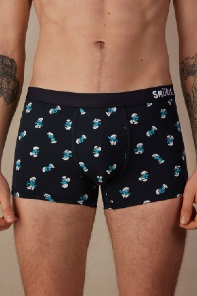 Intimissimi Smurf Boxers in Stretch Supima® Katoenen Blauw | XBEGW10705